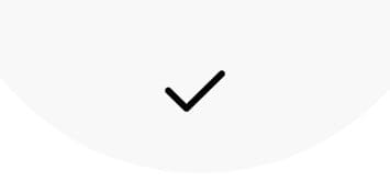 A black tick symbol on top of a white background.